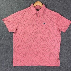 Breezy Golf Polo Men 2XL Geometric Performance Stretch Modern Preppy